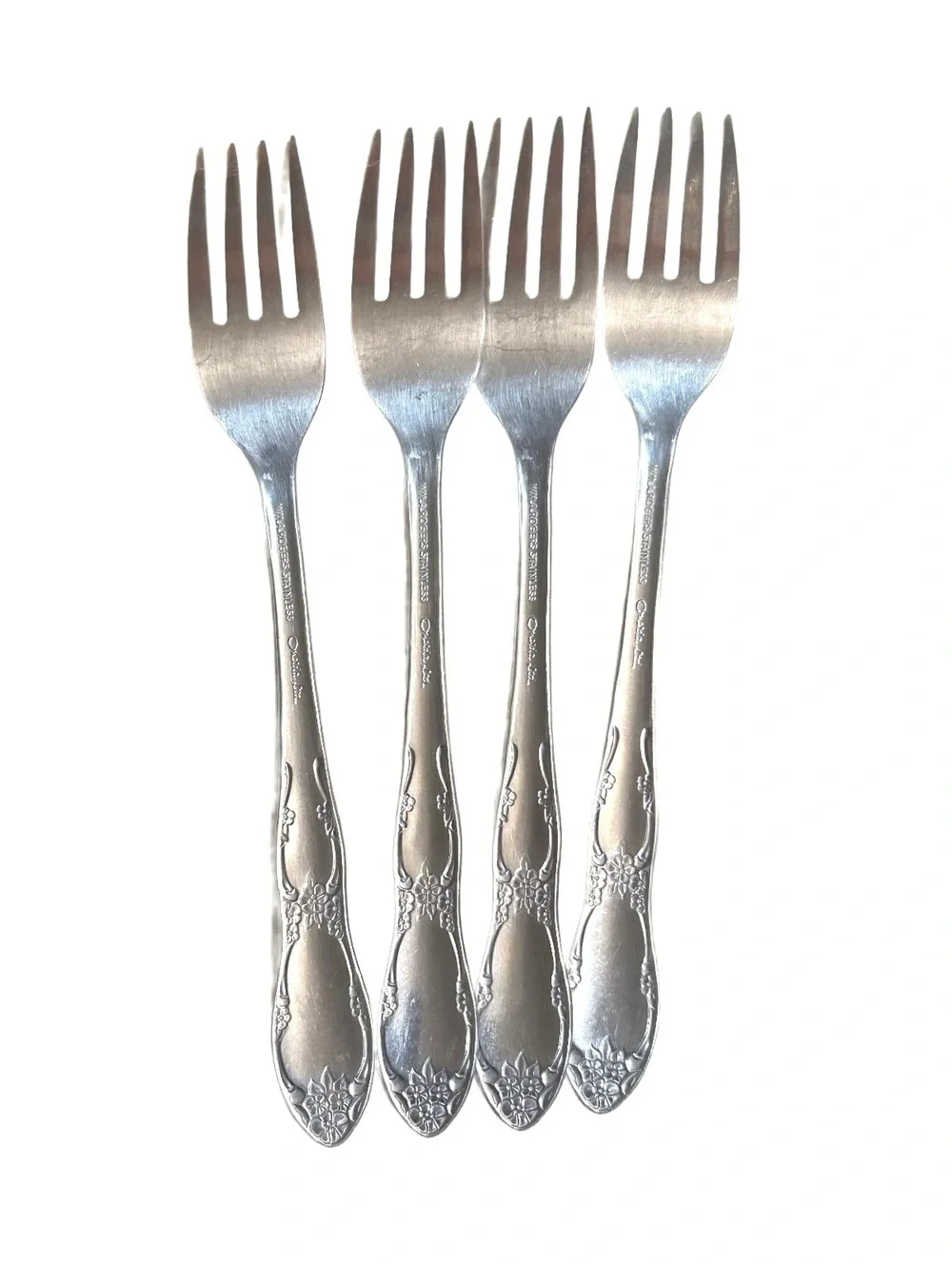 Set of 4 Vintage Stainless Steel Oneida Fenway (Daydream) Dinner Forks